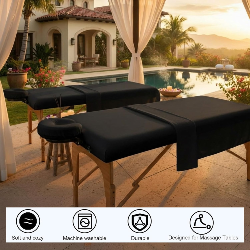 8 Sets Soft Microfiber Massage Table Sheets Set 3 Piece Set Includes Massage Tab