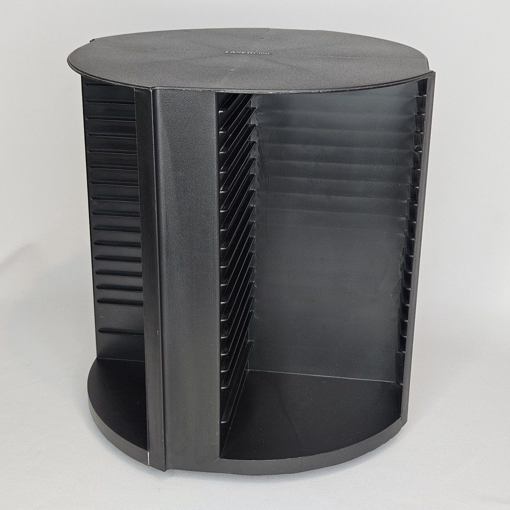 Laserline 80 CD Disc Storage Case Holder Rotating Carousel Rack Spinner Tower 11