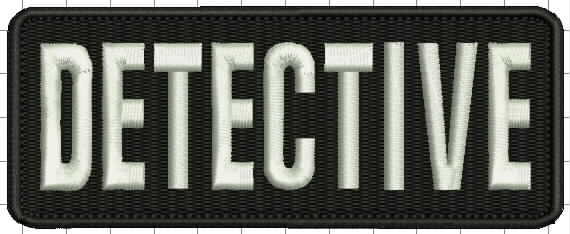 "Detective" embroidery patch 2x5 inches hook white letters