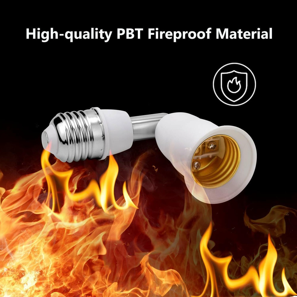 2 Pack E26/E27 Light Socket Extender 4.5 Inch Extension Socket Extender Adapter