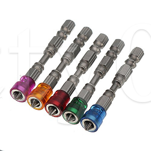 5 x Magnetic Screwdriver Bits Suitable For Plasterboard Screws Locating