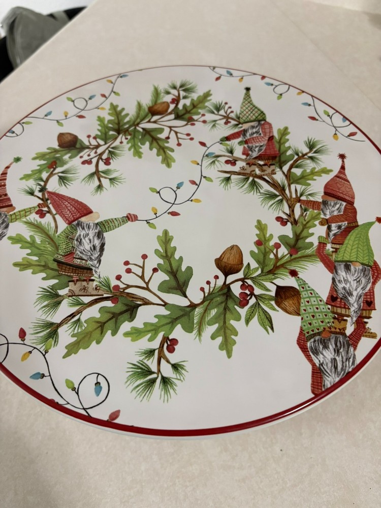 Pottery Barn forest Gnome cake stand