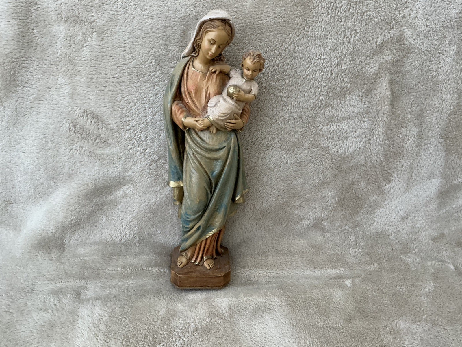 Vintage Malsiner Italy Madonna & Child Figurine Virgin Mary & Baby Jesus 9.5"