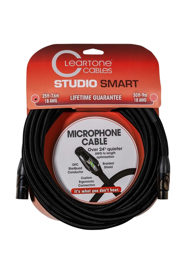 Cleartone 25-Foot Studio Smart Microphone Cable, 18 AWG - 3 Pack