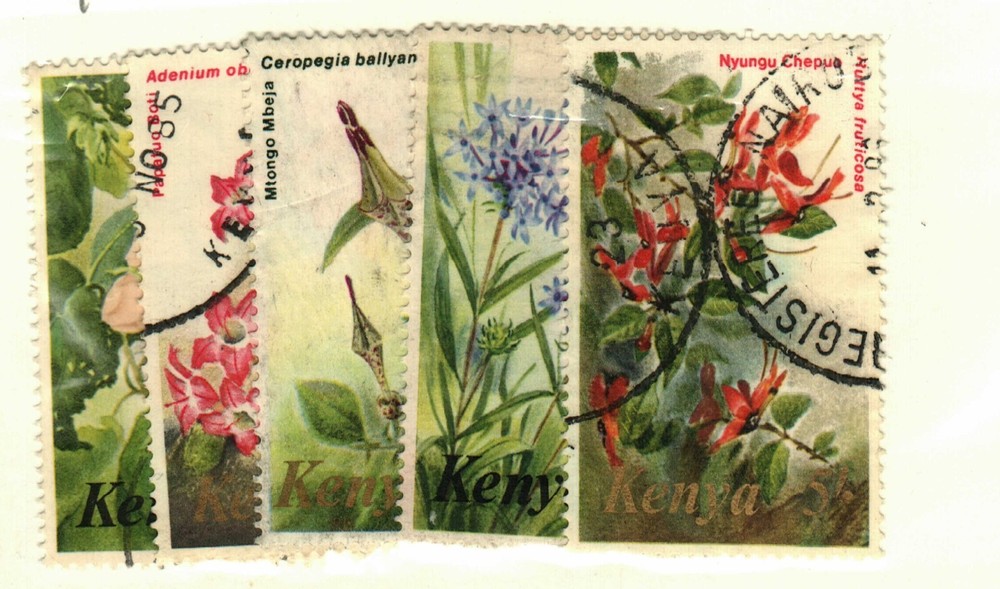 Kenya #253, 255, 257-9 used  Flowers