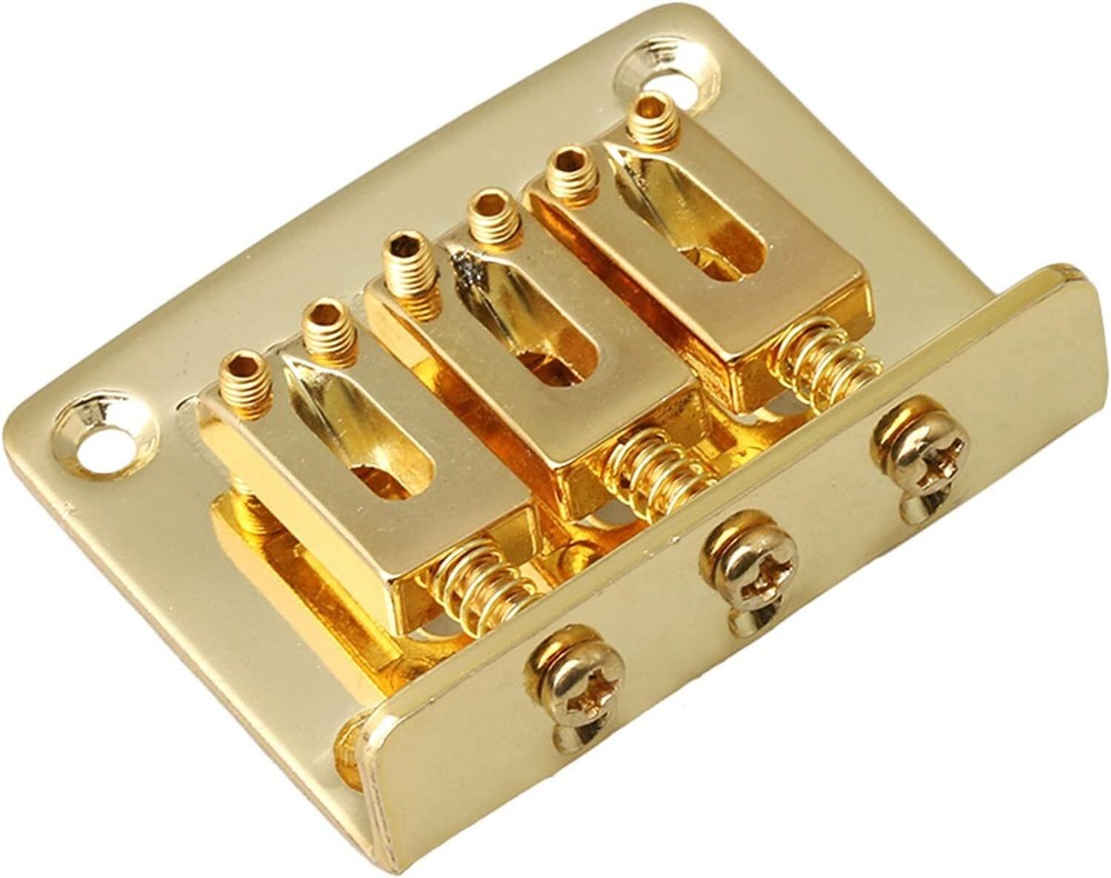Complete 3 String Box Guitar Replacement Part inclued Saddle Bridge gold