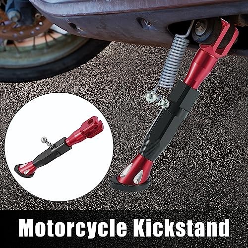 Universal Adjustable Kickstand Side Support Stand Set for Motorcycle CNC Red