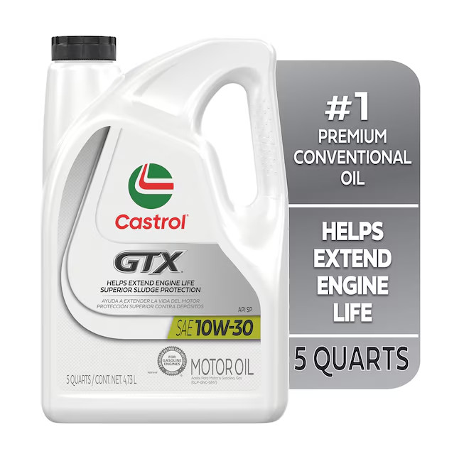 Castrol GTX 10W-30 Conventional Motor Oil 5 Quarts Sludge Protection - New