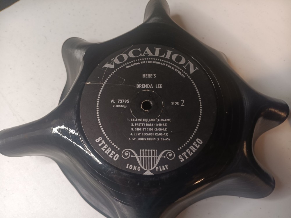 2 vinyl record bowls