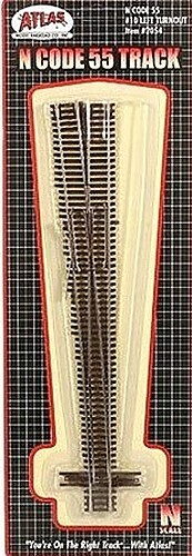 Atlas Code 55 #10 Left Turnout - N Scale Nickel Silver Model Train Track - #2054