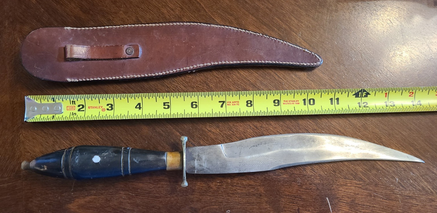 Vintage Scorpion Blade Antique Mexican Knife With Bull Horn Handle Circa 1890's