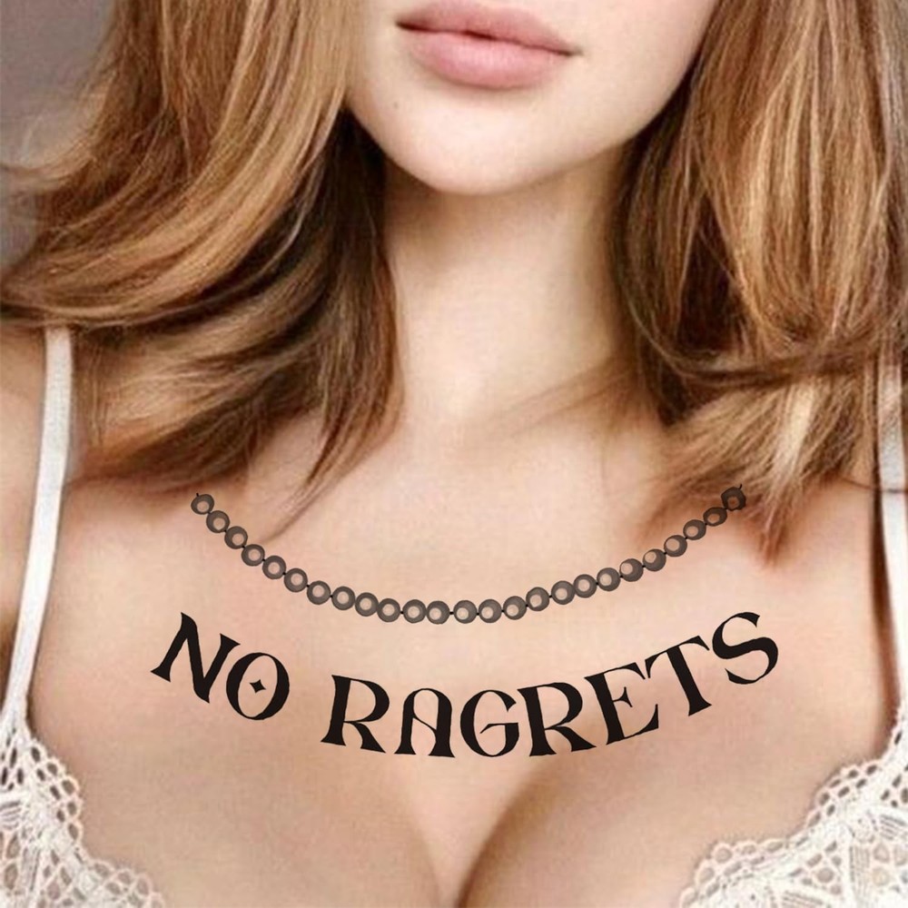 4 Sheets No Ragrets Temporary Tattoos Barbed Wire black