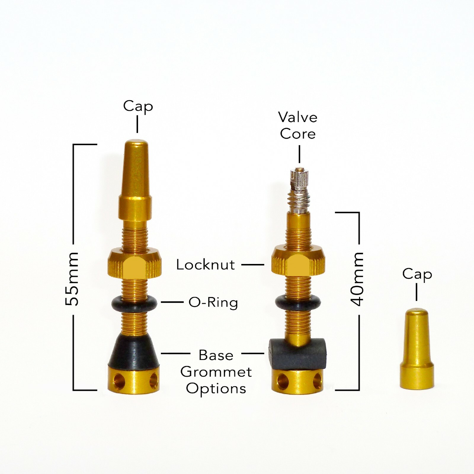 Presta Tubeless Valves - Alloy - Pair