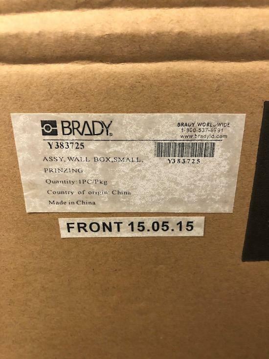 BRADY Y383725 SMALL WALL BOX ASSY