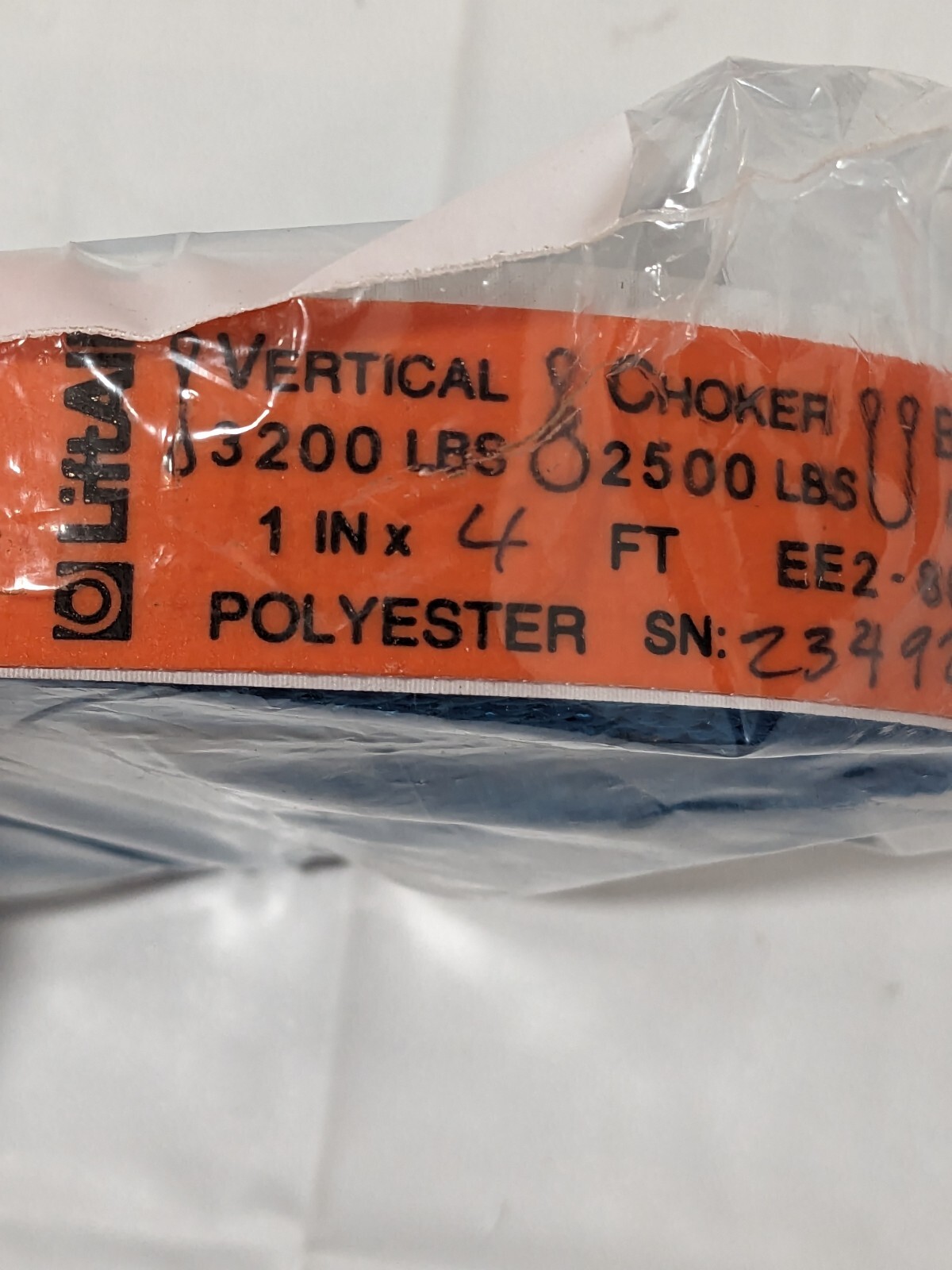 LIFT-ALL Flat Eye & Eye, Type 3 Web Sling: 4' Long, 1" Wide EE2801TFX4