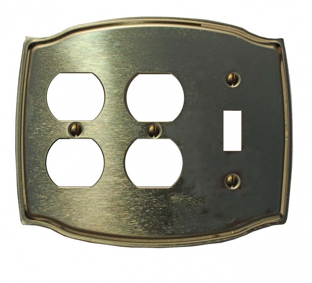 Switchplate Bright Solid Brass Toggle/Double Outlet | Renovator's Supply