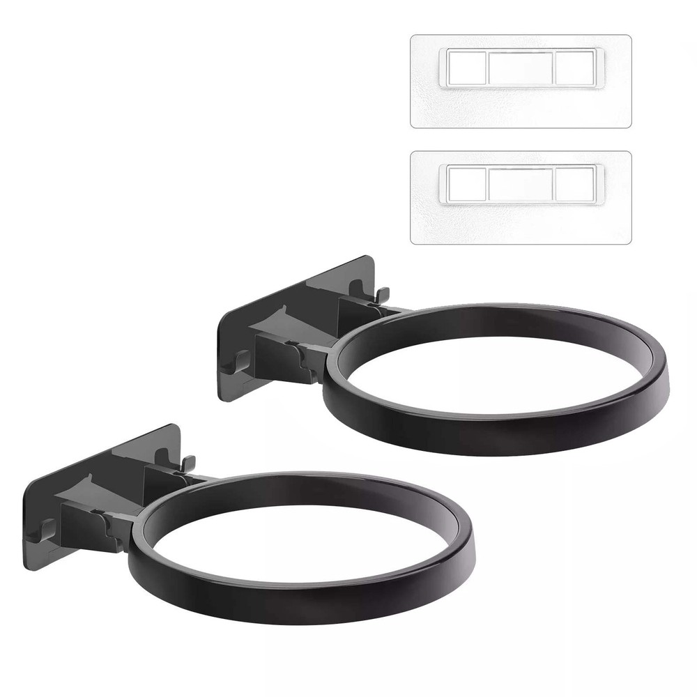 2PCS Black Durable Wall Mounted Polypropylene Basketball Storage Rack Holder