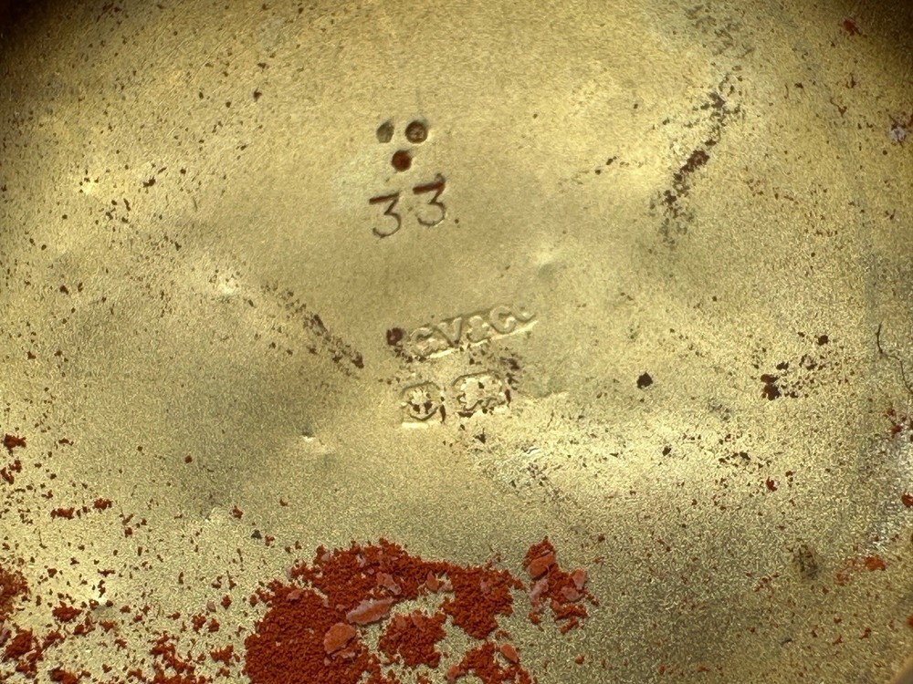 Antique Solid Silver Enamel Rouge Box Pendant c.1920