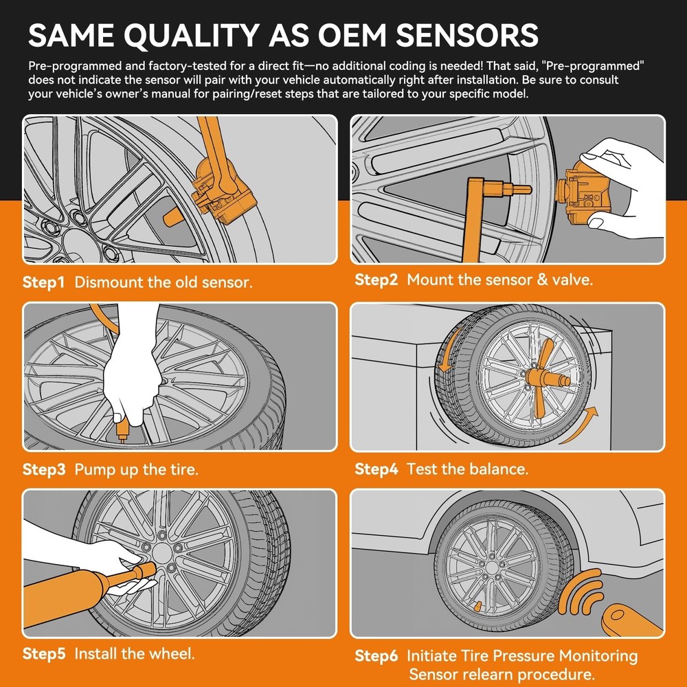 Pre-Programmed TPMS Sensor Tire Pressure Monitoring Sensor 28103FL00A fit for...