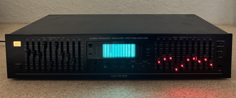 BSR EQ-3000 10-Band Stereo Frequency Equalizer w/ Spectrum Analyzer *Untested!