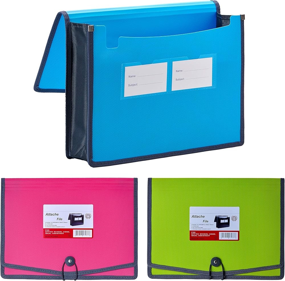 Plastic Expanding File Wallet Document Organizer with Elastic Cord &