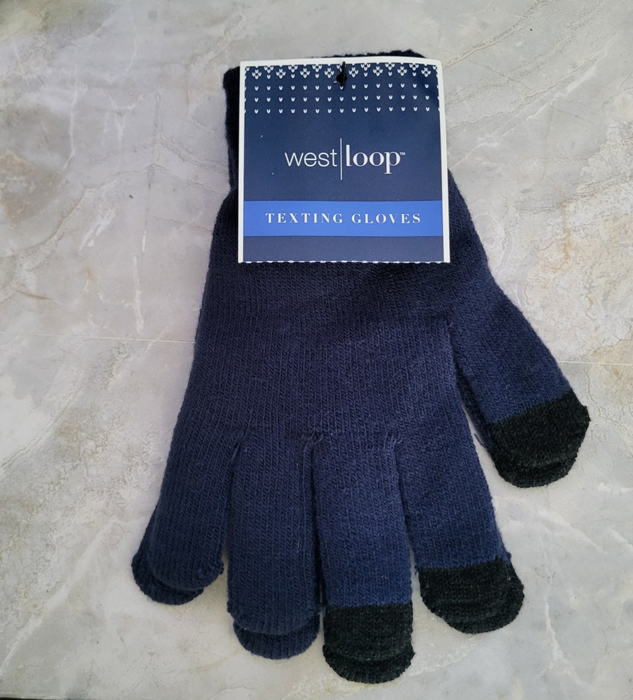 West Loop Blue Texting Gloves One Size Fits Most