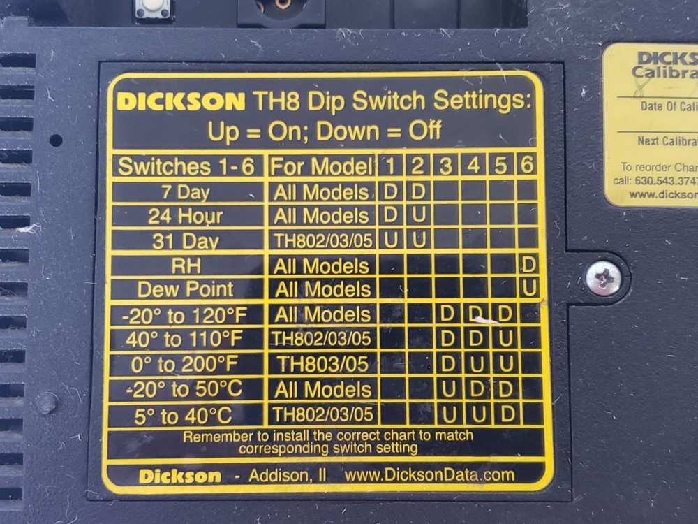 Dickson TH803 Temperature and Humidity Chart Recorder Unit