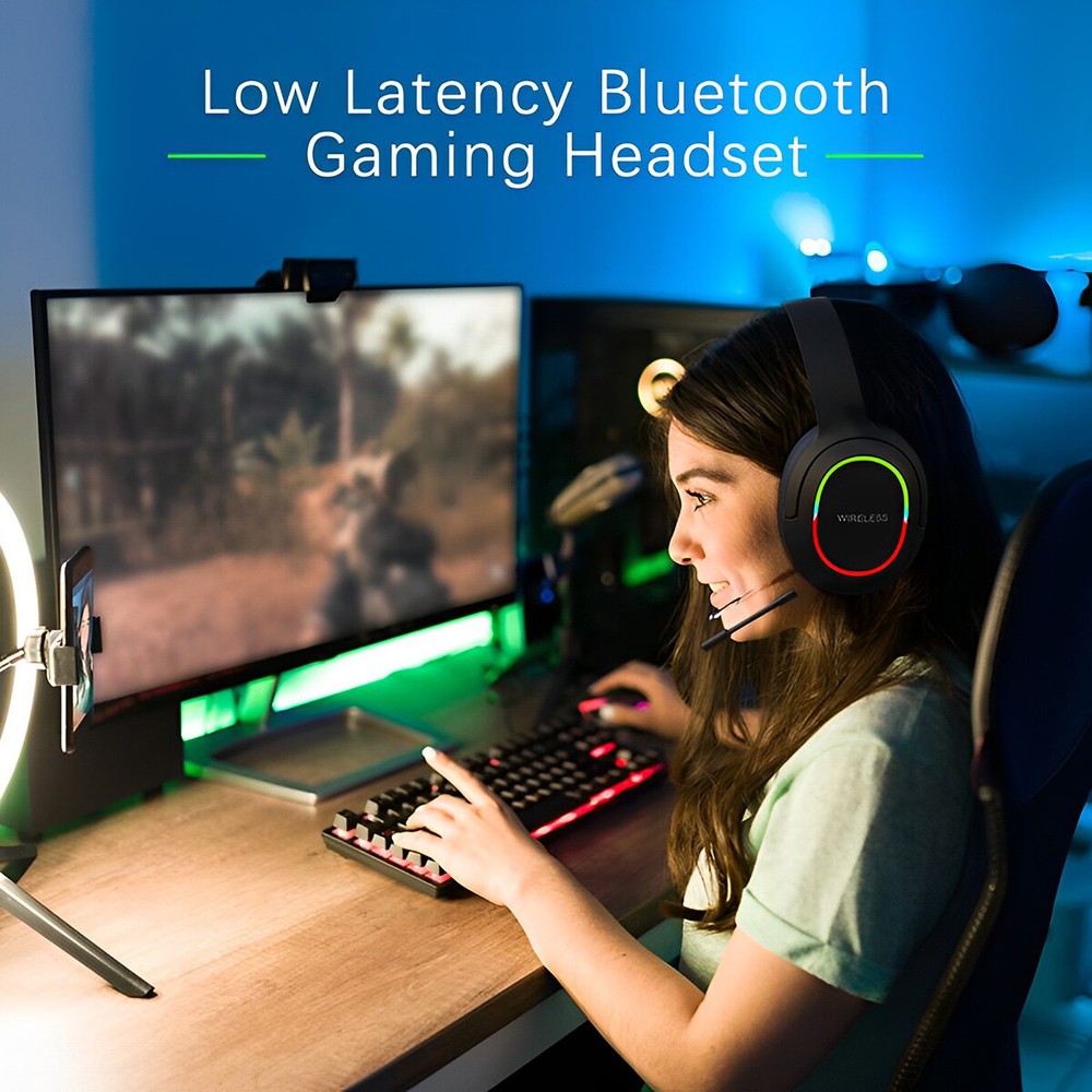 Wireless Bluetooth Headphones with Microphone Black For Galaxy S20 Plus Ultra FE