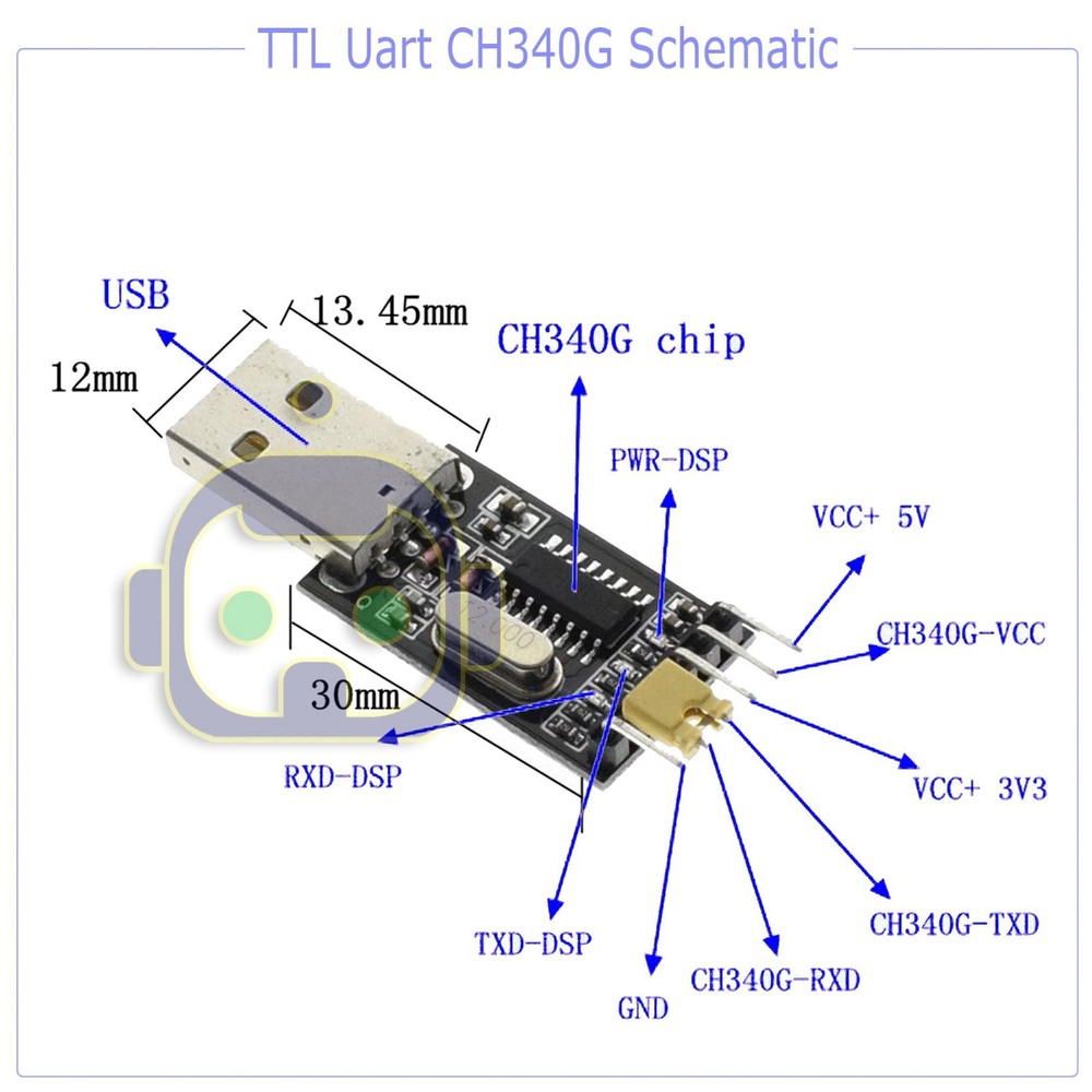 6 Pin USB 2.0 to TTL UART Module Serial Converter CH340G Module STC 5V/3.3V