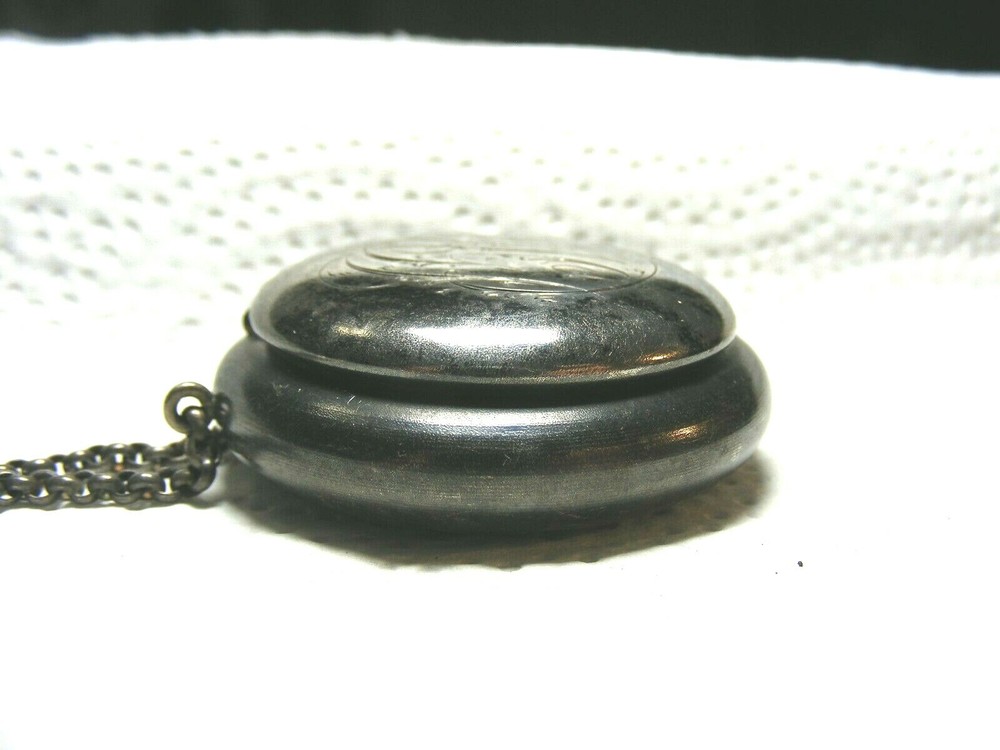 Vtg. Sterling Silver Monogrammed Snuff/Pill Compact