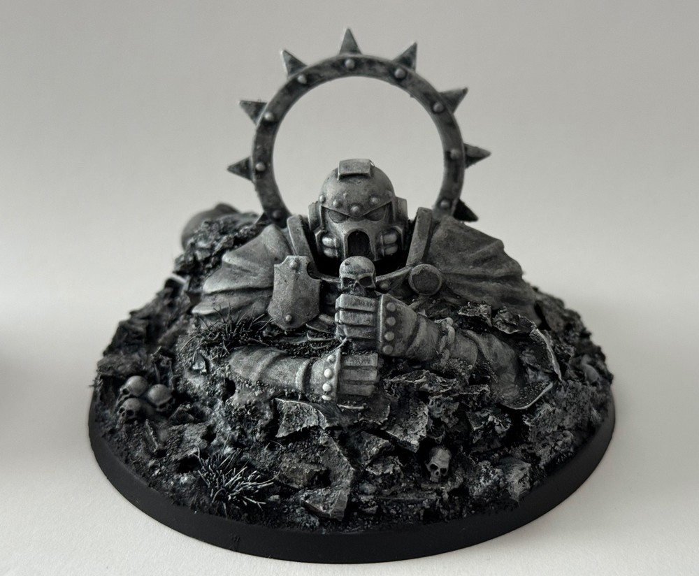 Space Marine Mark7 head objective marker helmet statue terrain