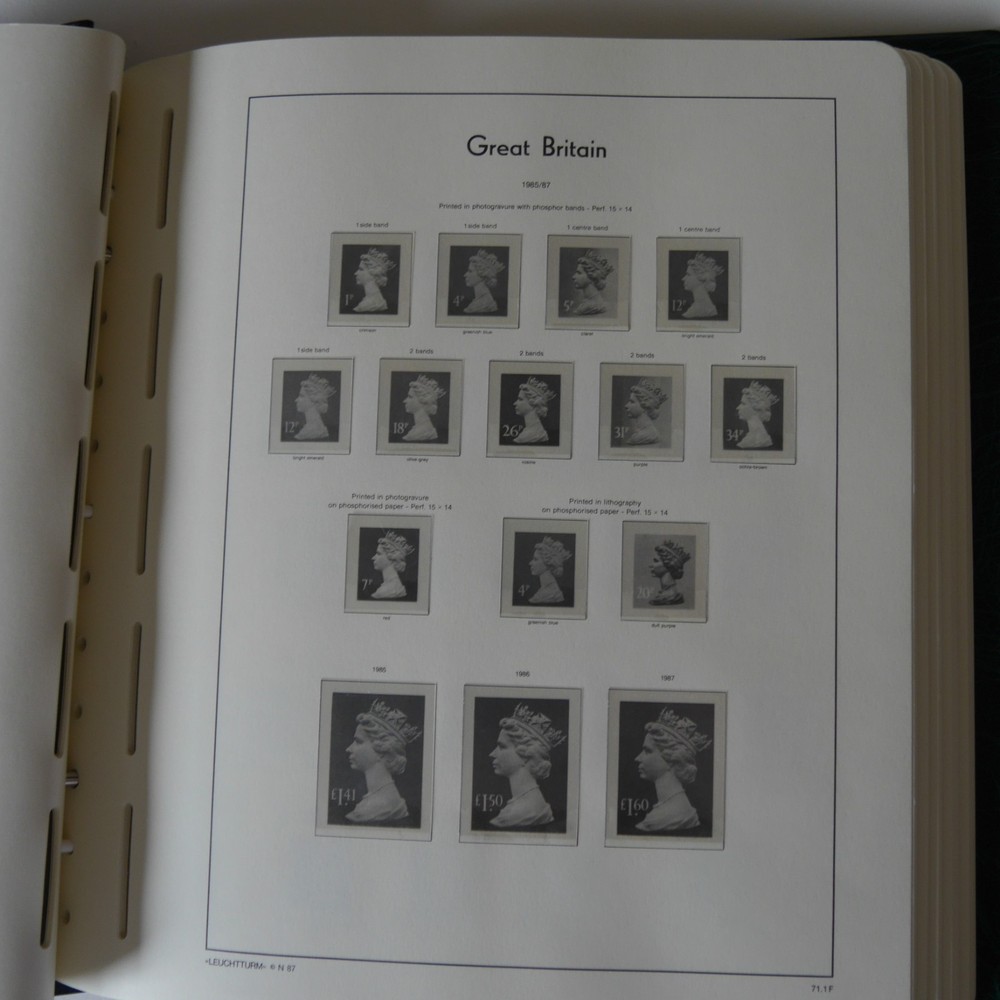 GB Lighthouse Hingeless Green Luxury Padded Album 1971-1989 + slipcase #A1