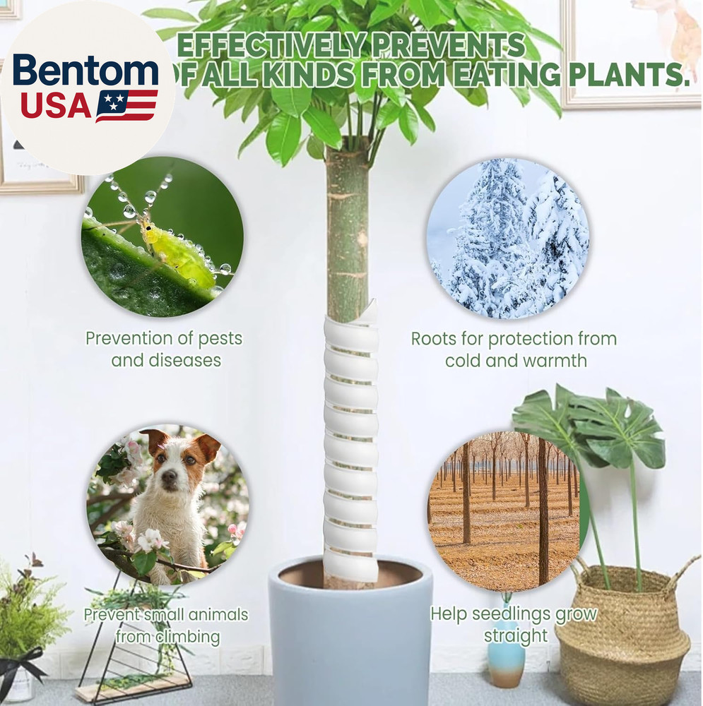 12 Pcs 2 Size Spiral Tree Trunk Protector, Reusable Tree Bark Guard Tube Wrap, S