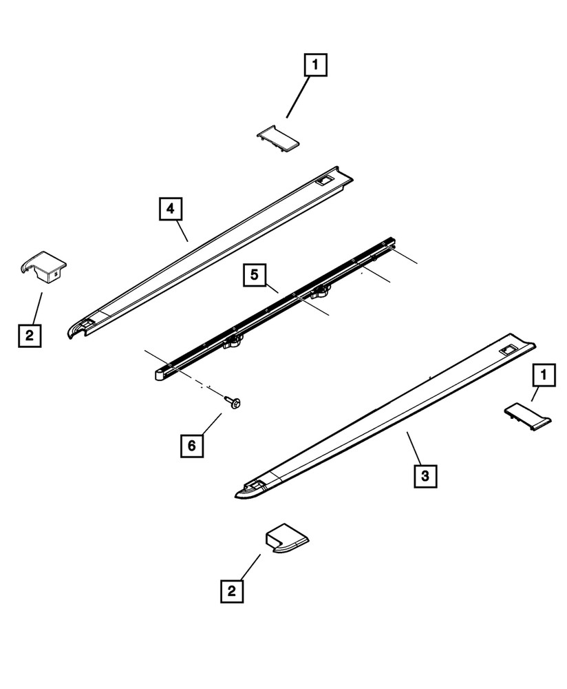 Genuine Mopar Rail Cap Right 68027844AB