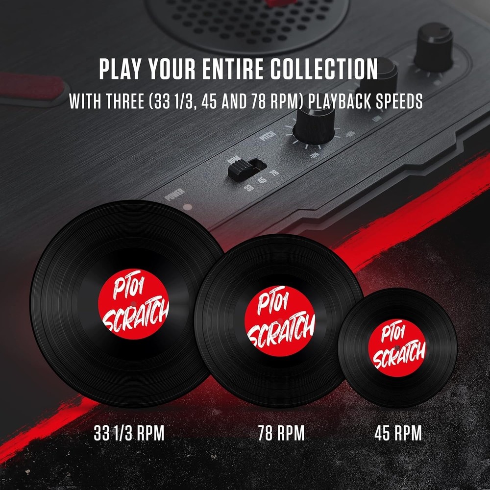 Numark Portable Turntable with DJ Scratch Switch (pt01scratch)