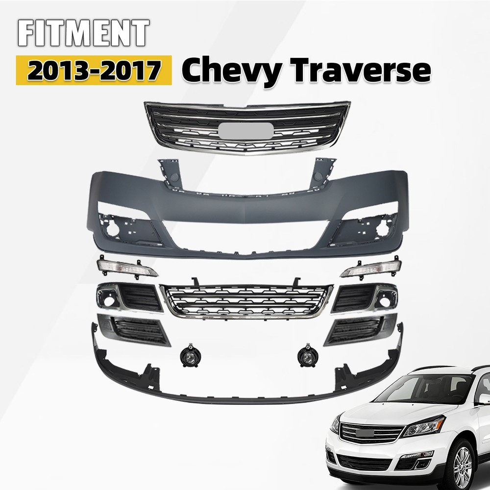 Front Bumper Cover Assembly for Chevy Traverse 2013/2017 kit Grille Set 23328140