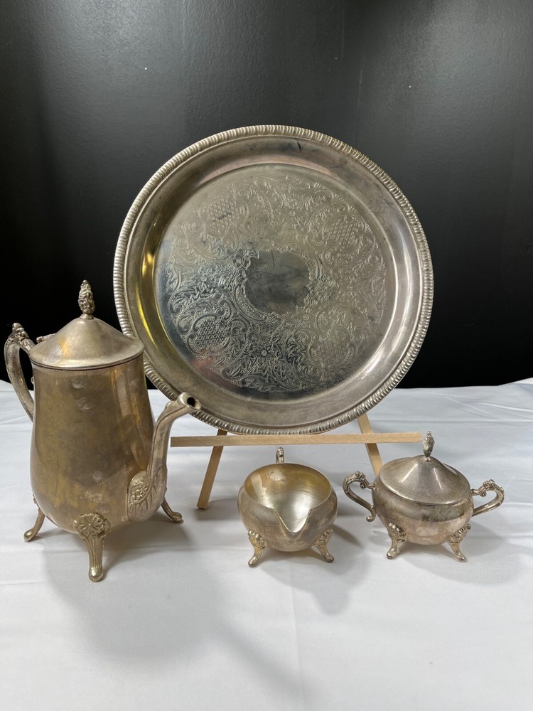 Antique Silver Plated Tea Set SKU 7380