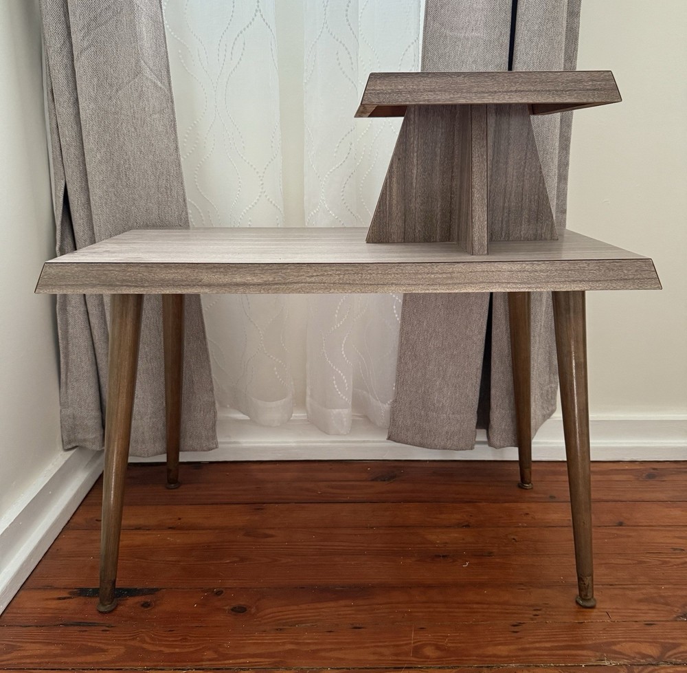 Mid Century Table/ Vintage Telephone Table/rustic table/End Table/ Two Tier Step