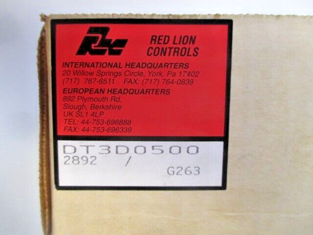 *NEW* RED LION CONTROLS DIGITAL PANEL METER MODEL MT3D DT3D0500