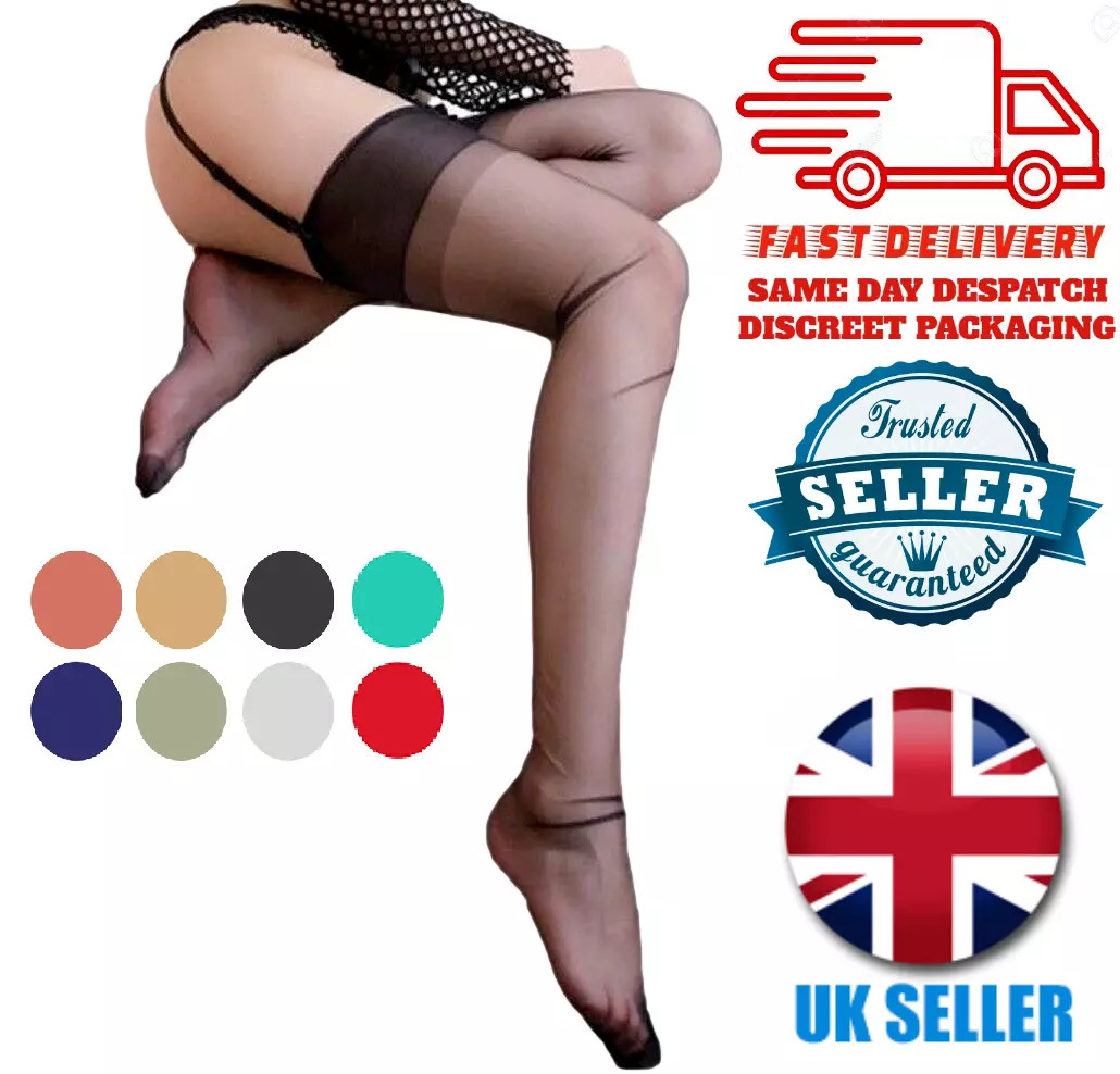 Non Stretch Stockings 100% Nylon Seamless 5 Denier Medium Various Colours NEW