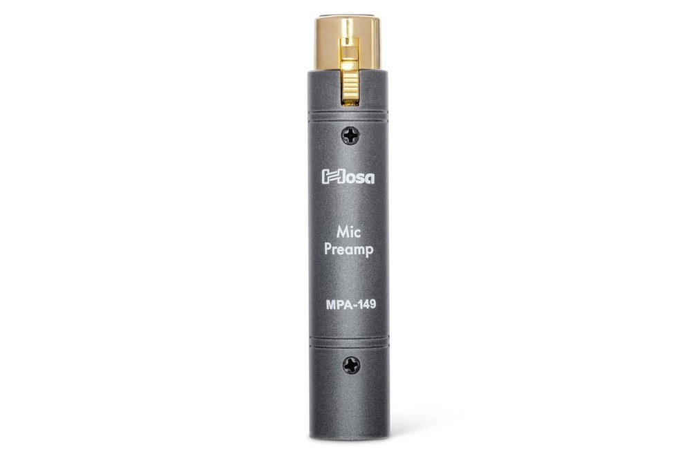 Hosa MPA-149 Active Inline Microphone Preamplifier for Dynamic & Ribbon Mics XLR