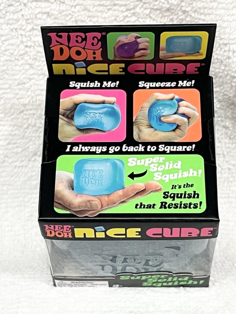 Nee Doh Nice Cube Super Solid Squish ! PINK Squeeze Toy for Ages 3+Years