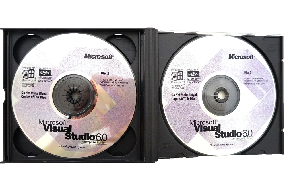 Microsoft Visual Studio Enterprise 6.0 6 Windows 95 thru 11 Retail 10 CD's + KEY