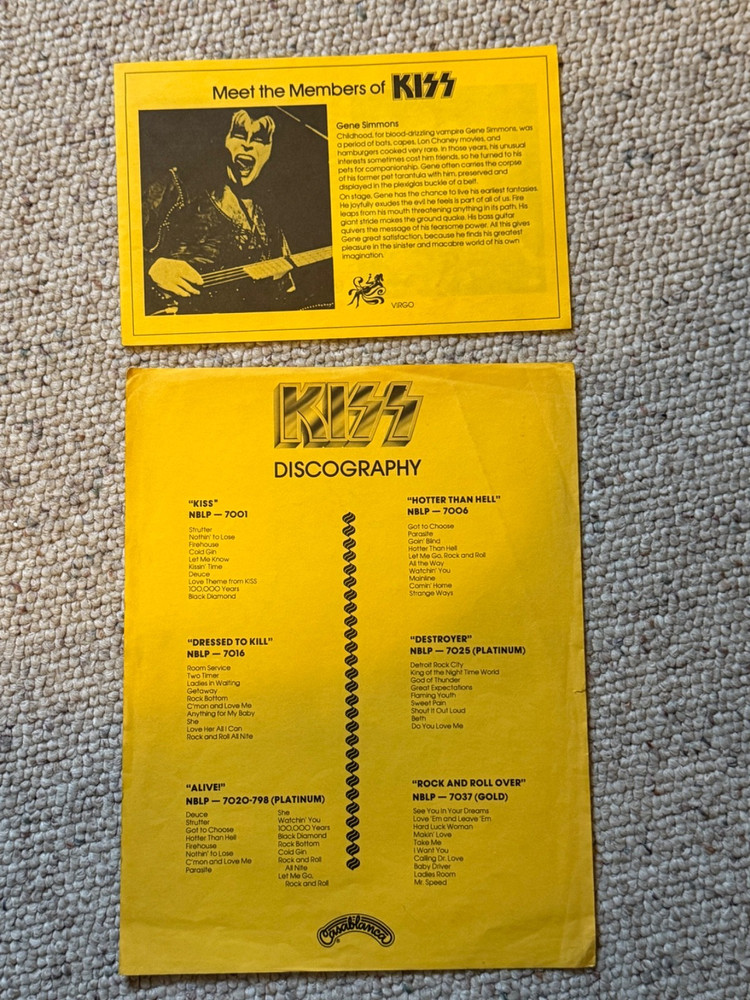 1976-77 Kiss Army Membership kit with extras