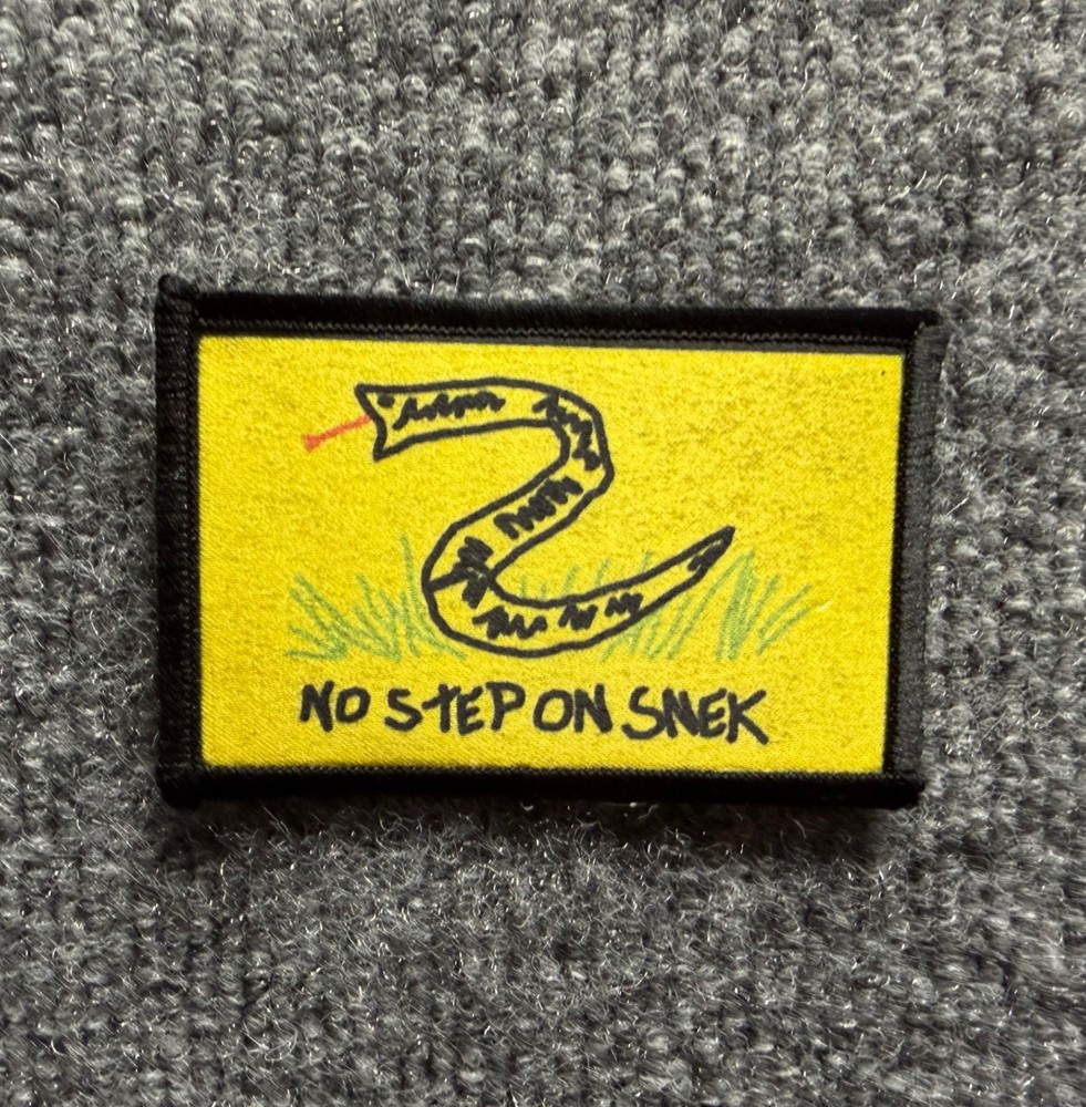 "No Step On Snek" Morale Patch Hook & Loop Gadsden Flag Parody Funny Meme