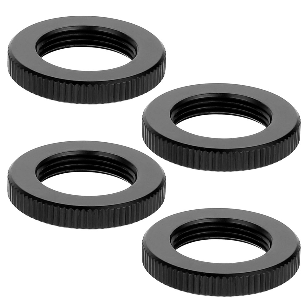 4 Pcs Knurled Lock Microphone Stand Nut 5/8"-27 Double Locking Nut for Microp...