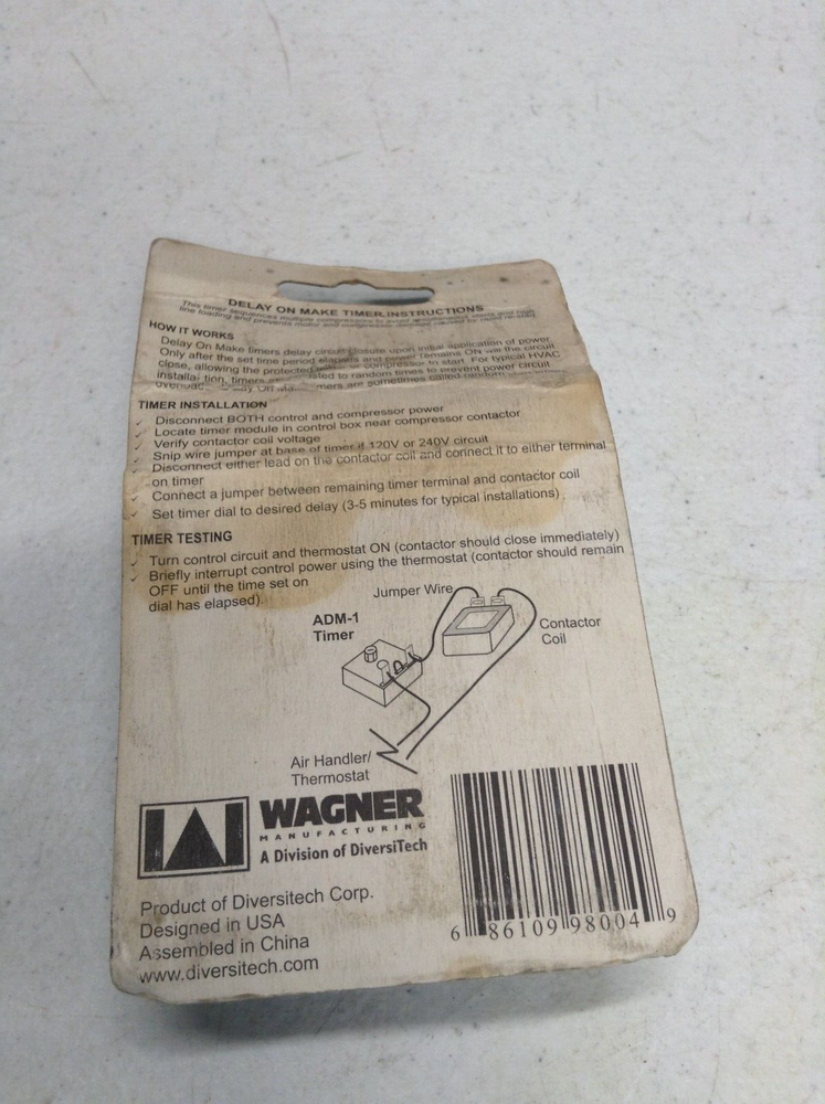 Wagner Delay Timer MODEL: ADM-1