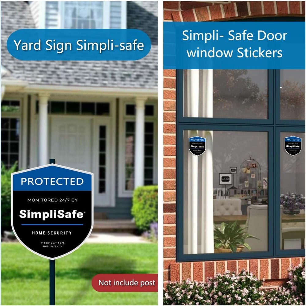 3PCS Yard Sign Shield Compatible for SimpliSafe Home Security System，3PCS Doo...