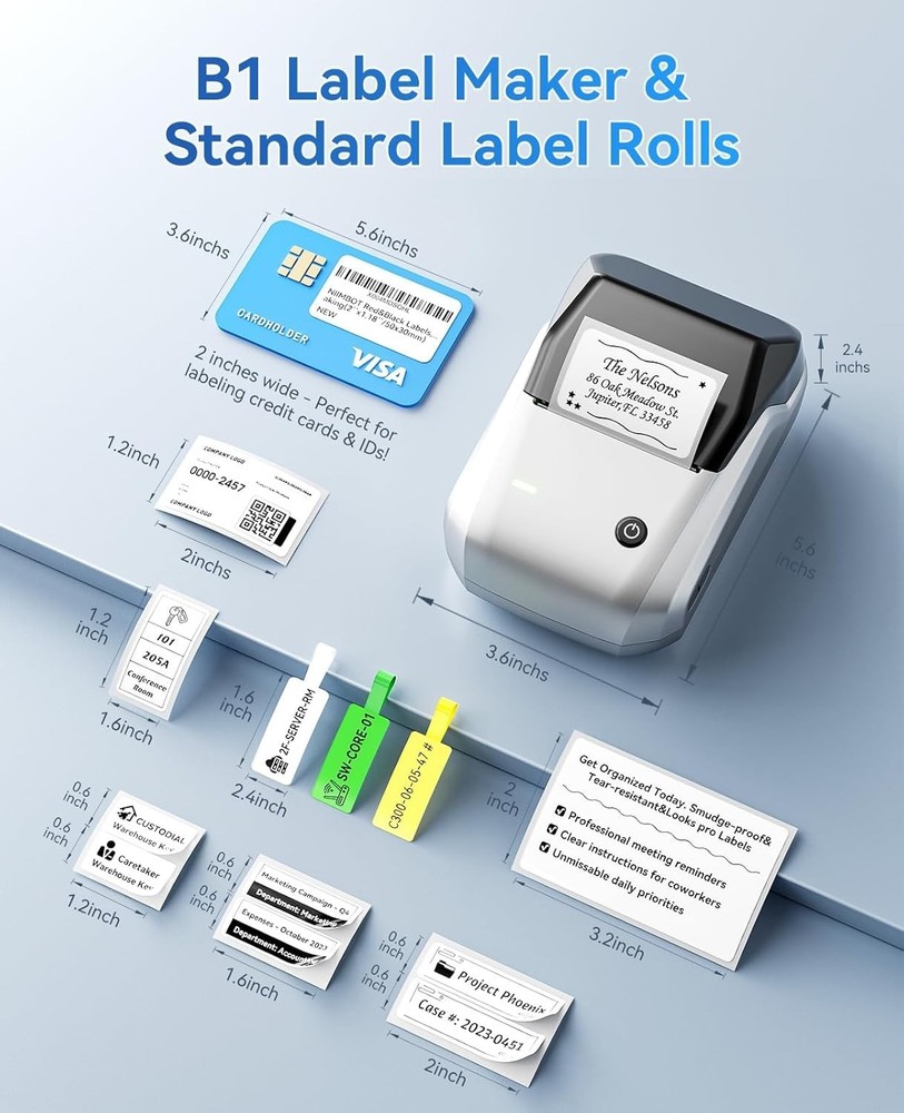 B1 Label Printer with Rechargeable Battery