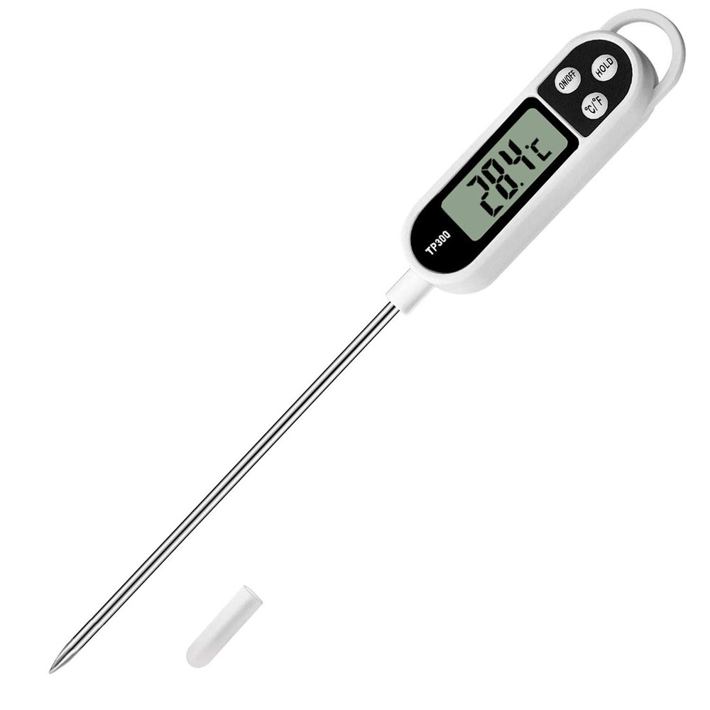 Precise LCD Food Thermometer with Long Probe - Fast Read for Kitchen & Grill